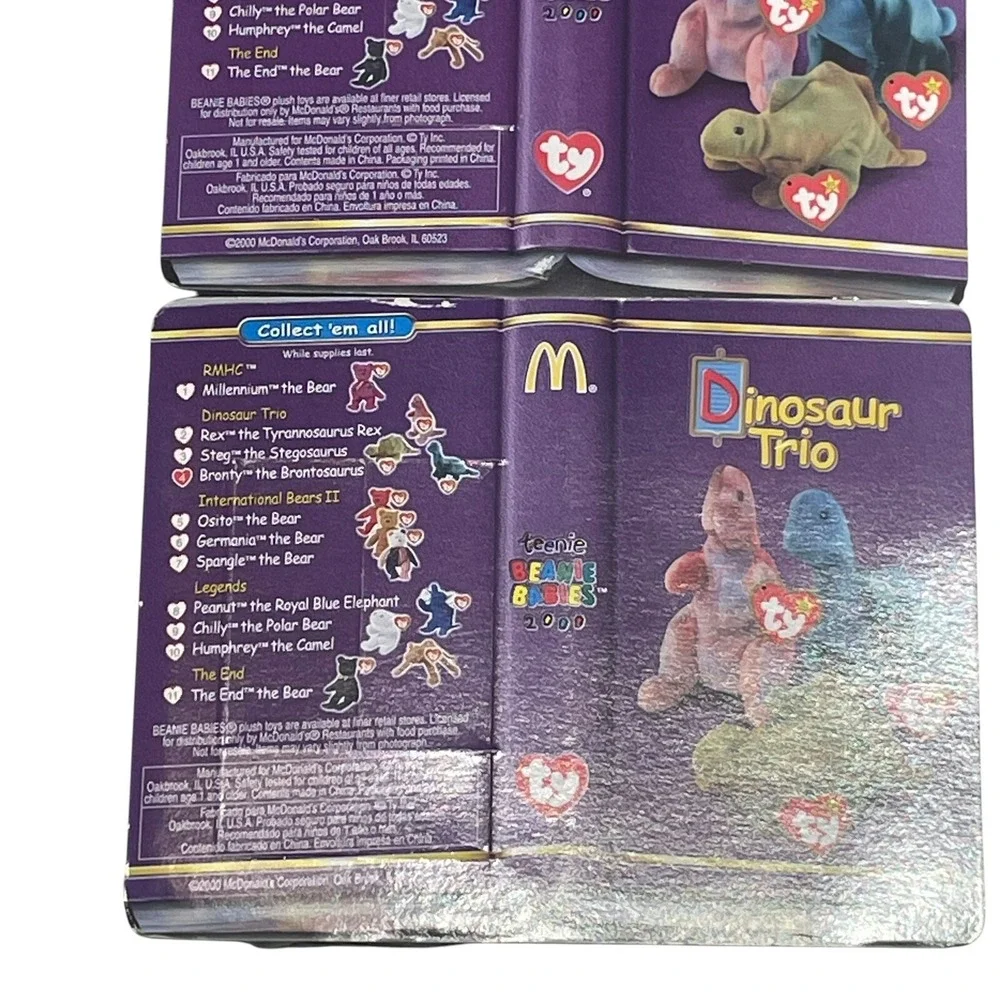 2000 Mcdonald's TY Beanie Babies Special Dinosaur Trio -3 Beanie‎ Set